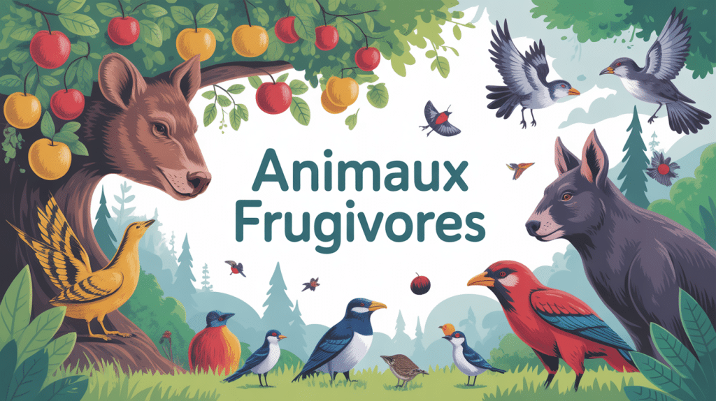 animaux dont le regime alimentaire est constitue de fruit autour arbre