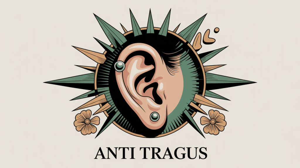 illustration anti tragus piercing oreille morphologie