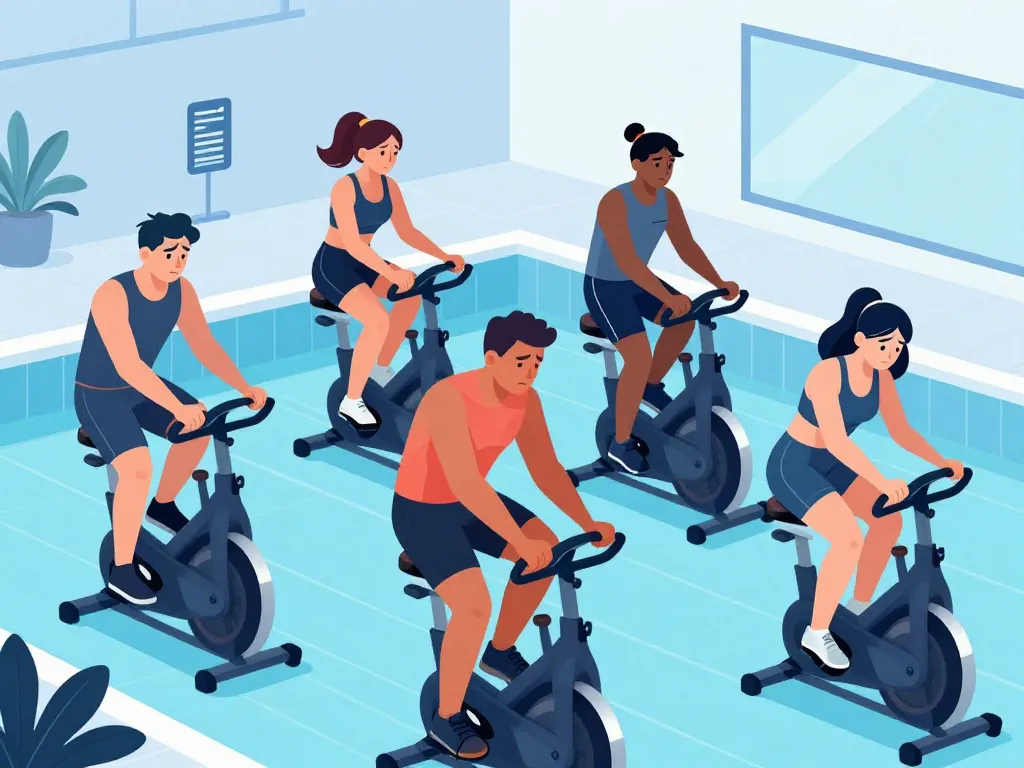 Aquabike avis négatif groupe piscine vélo expressions déçues