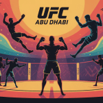carte UFC Abu Dhabi ambiance arène festive et combattants