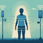 illustration électrosensibilité traitement naturel silhouette humaine entourée d'ondes