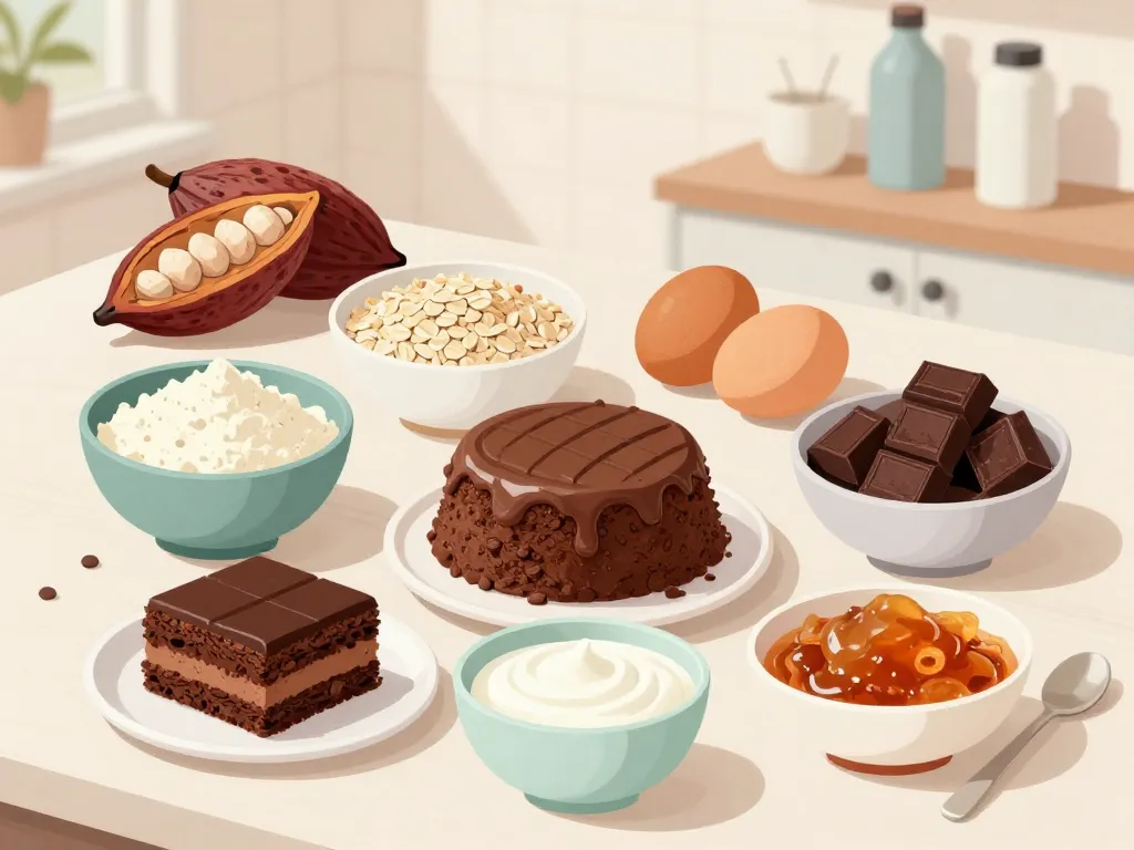 gateau au chocolat proteine ingrédients essentiels whey avoine chocolat yaourt