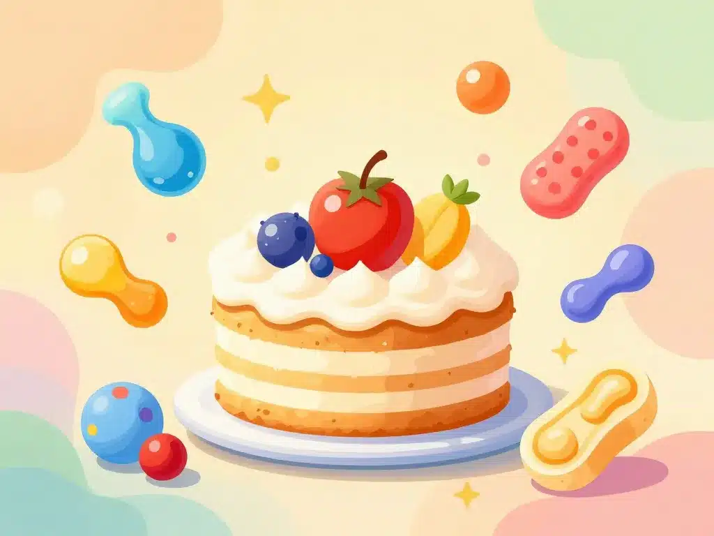 gateau musculation au centre avec nutriments fitness symboliques