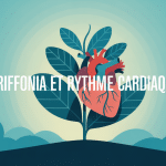 griffonia et rythme cardiaque, plante et cœur stylisé