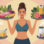 menu seche femme illustration équilibre et nutrition