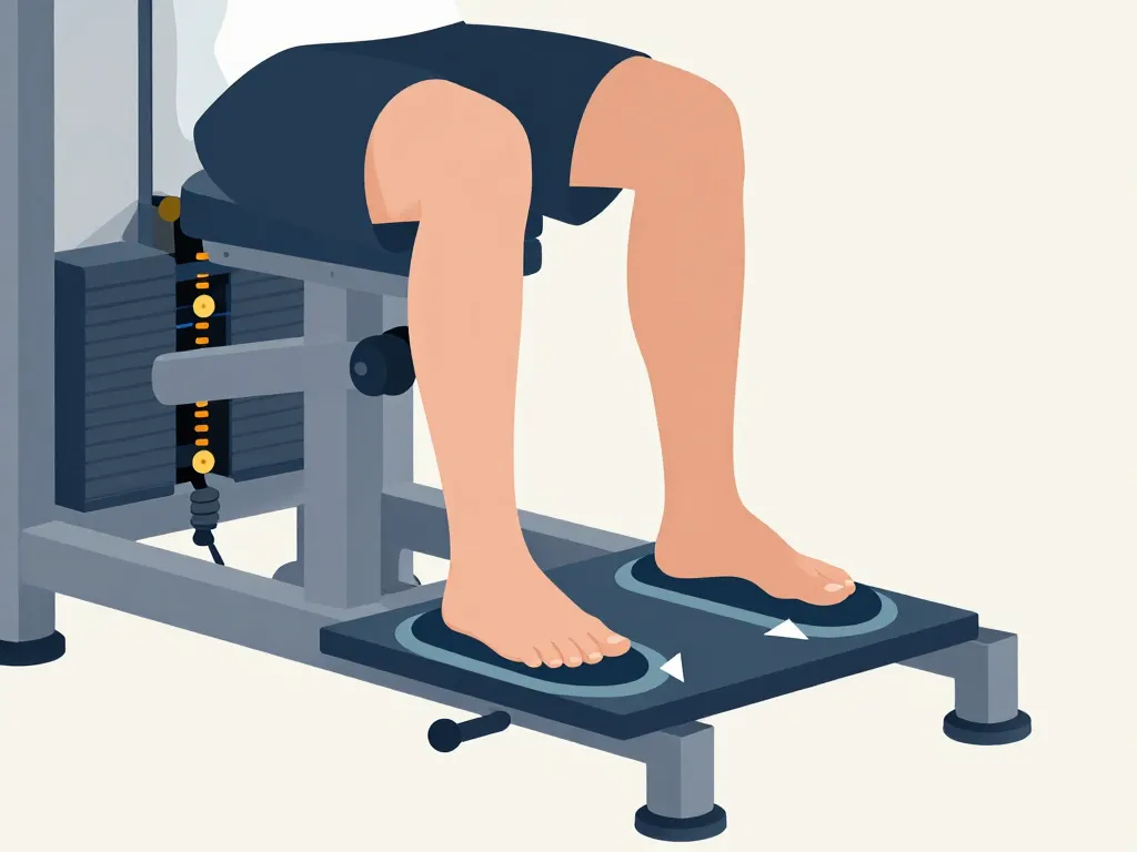 diagramme placement pieds mollet a la presse machine