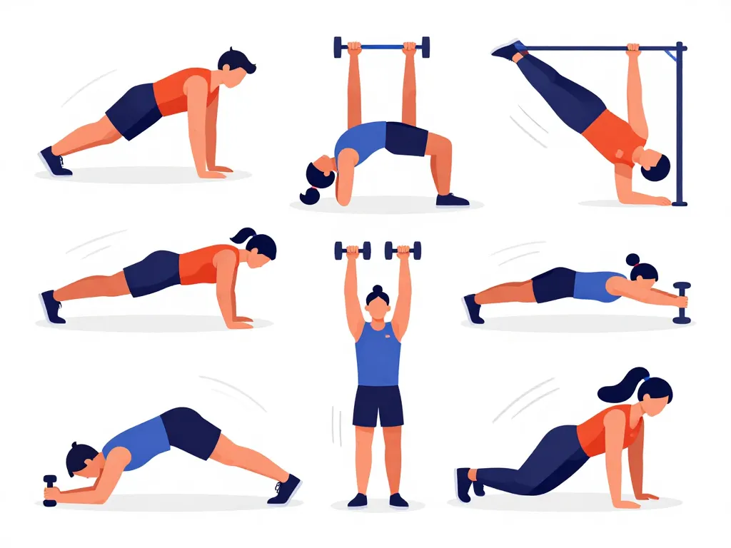 figures exercices muscle haut du corps dynamiques