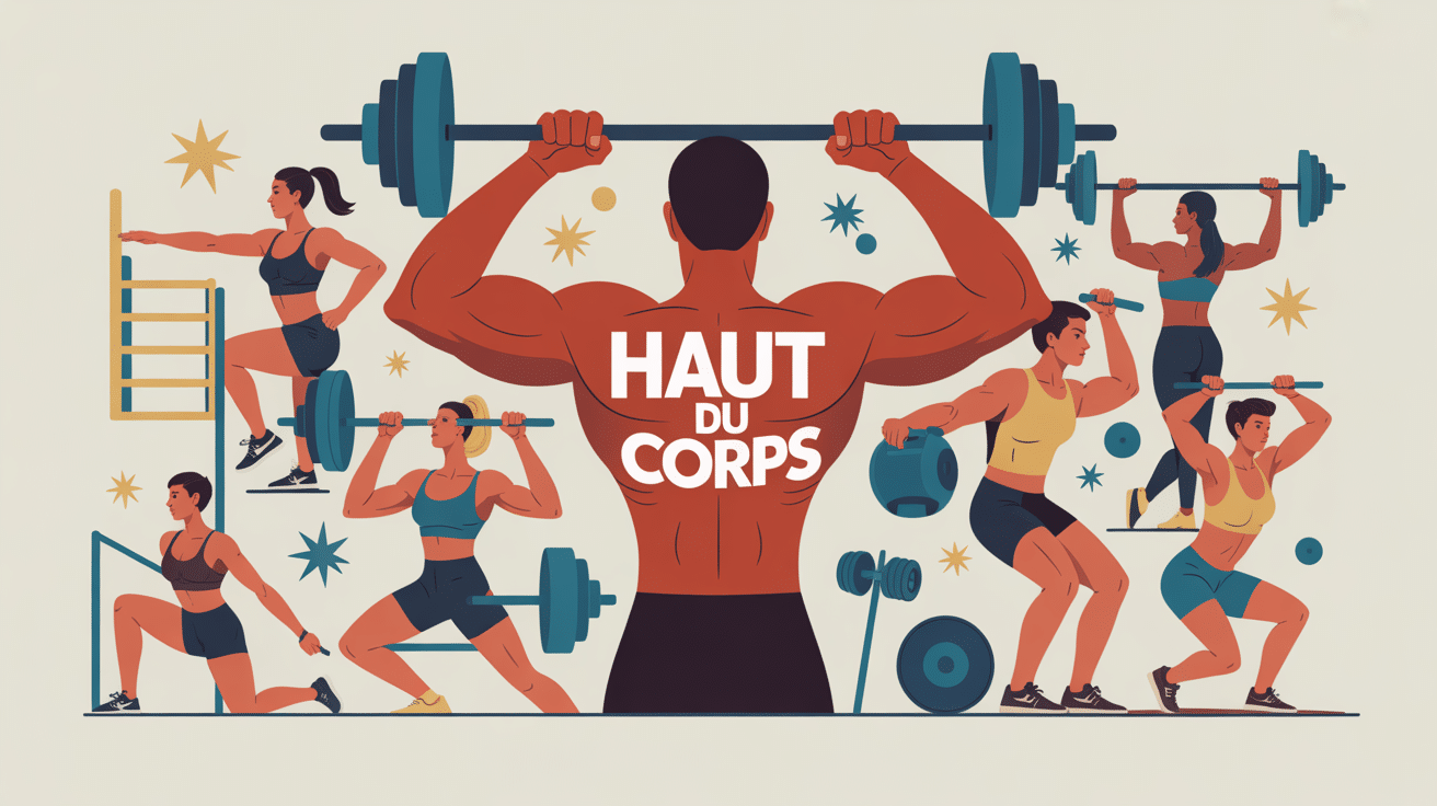 illustration colorée muscle haut du corps séance