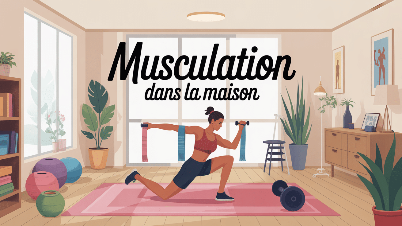 musculation dans la maison, personne s'entraîne dans salon moderne