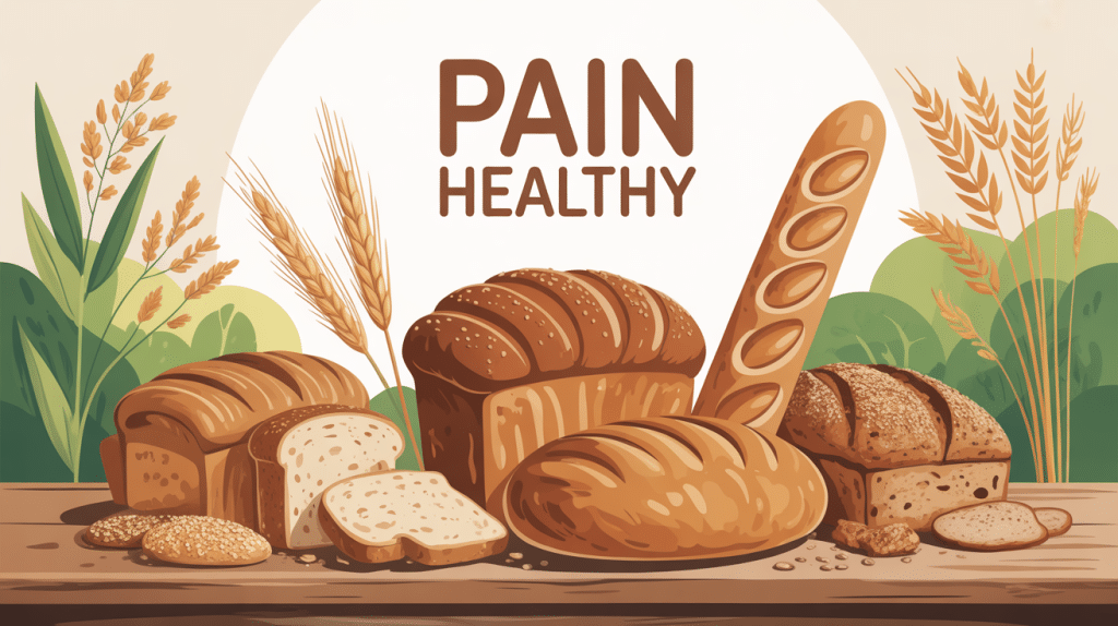 Illustration pain healthy complet levain multicéréales sans gluten
