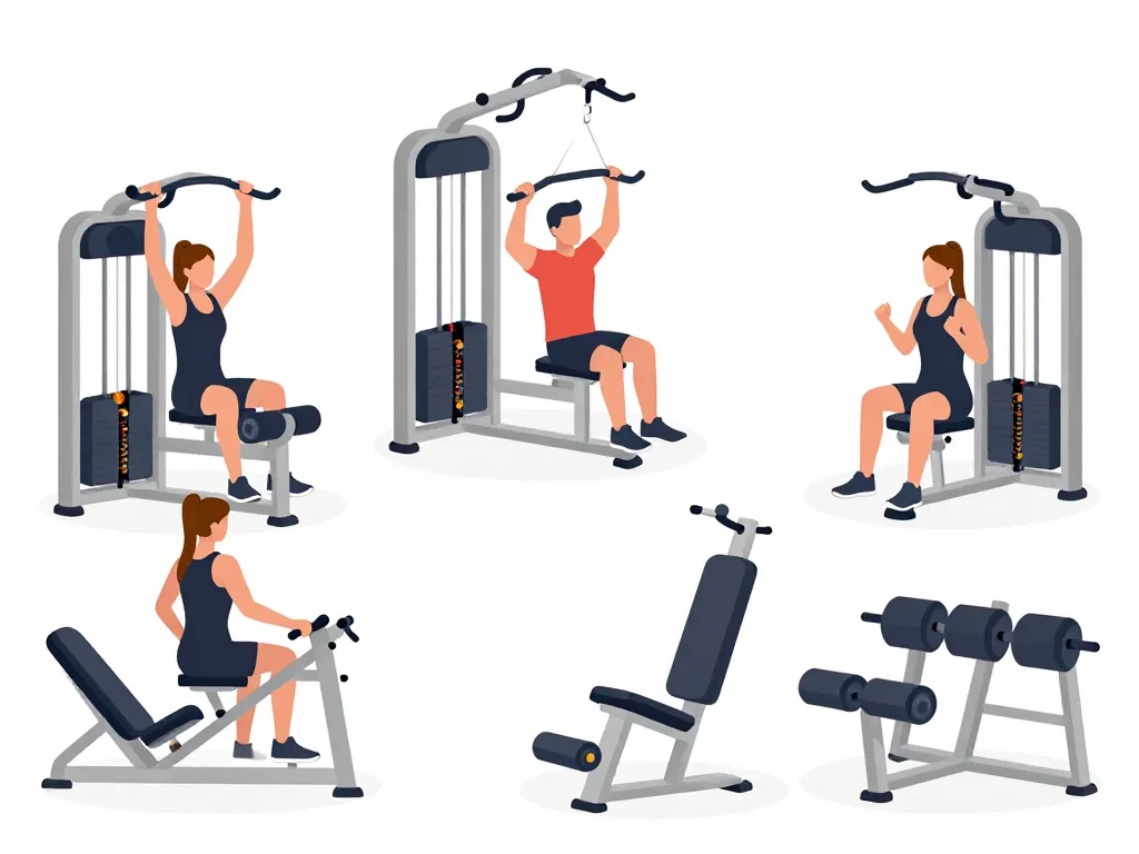 vue principale des machines musculation pour jambes en salle