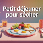 petit dejeuner pour secher assiette œufs avoine fruits oléagineux