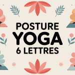 Illustration postures de yoga 6 lettres fond apaisant