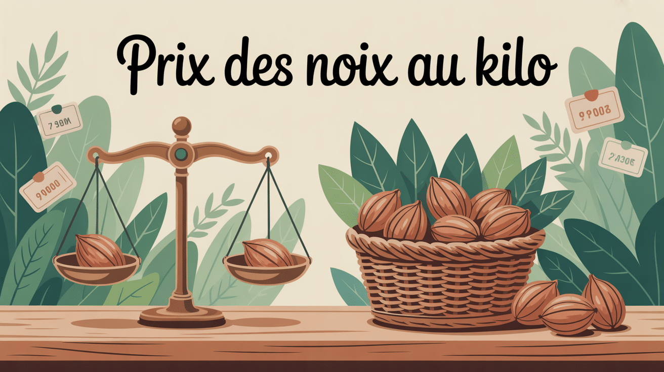 prix des noix au kilo panier noix balance étiquettes