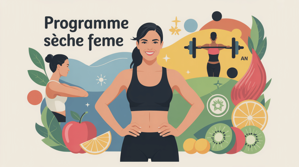 programme pour secher femme silhouette sport et alimentation saine