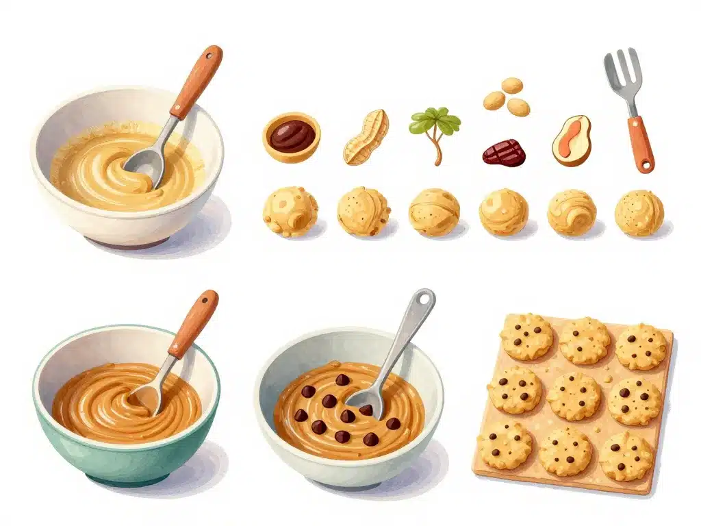 étapes de préparation cookies beurre de cacahuète healthy