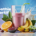 smoothie sportif moderne avec ingrédients sains