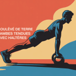 illustration vectorielle souleve de terre jambes tendues avec halteres posture correcte