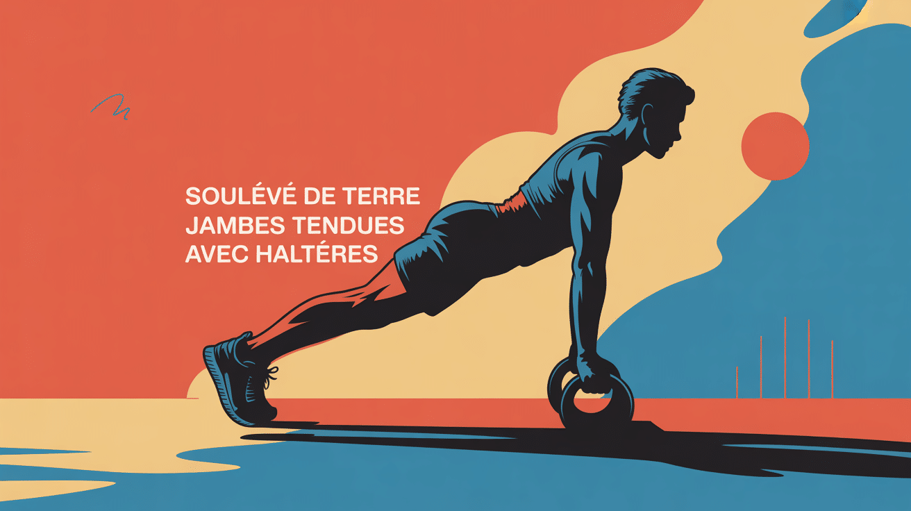 illustration vectorielle souleve de terre jambes tendues avec halteres posture correcte