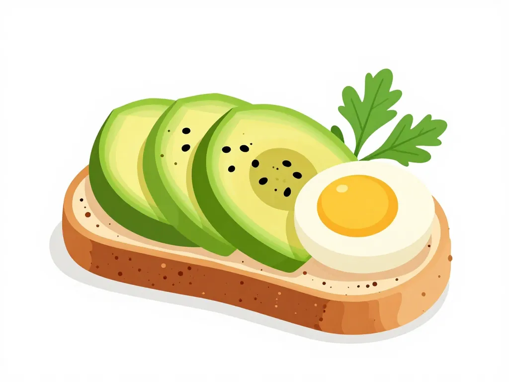 Diagramme tartine avocat healthy pain complet œuf graines