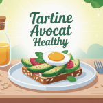 Tartine avocat healthy ambiance matin saine sur une table lumineuse