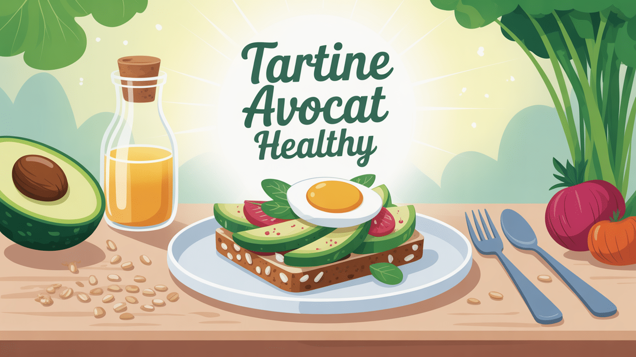 Tartine avocat healthy ambiance matin saine sur une table lumineuse
