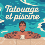 tatouage piscine avant-bras au bord de piscine