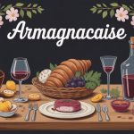 Table généreuse armagnacaise avec volailles pruneaux et Armagnac