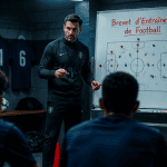 diplôme entraîneur foot prix, coach devant tableau tactique