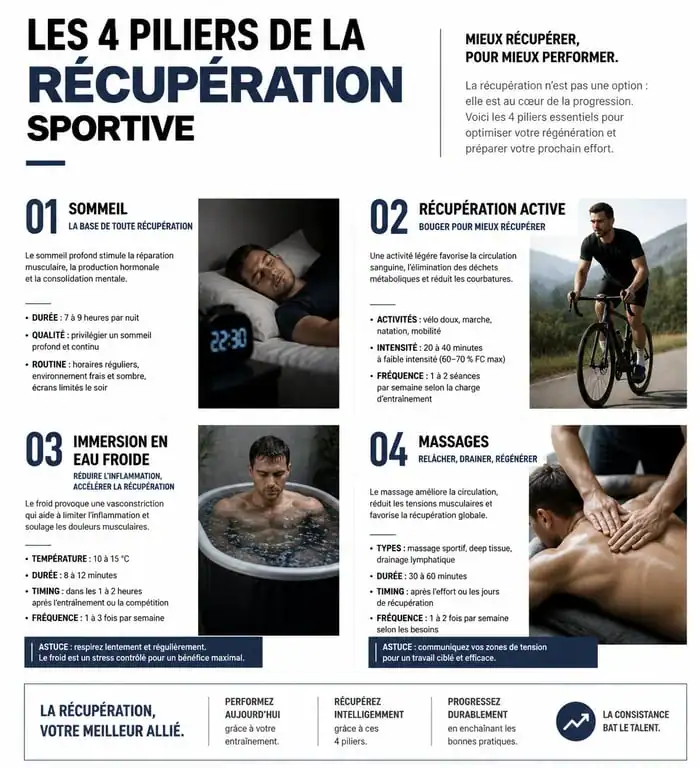 Infographie des méthodes de récupération pour blog sport
