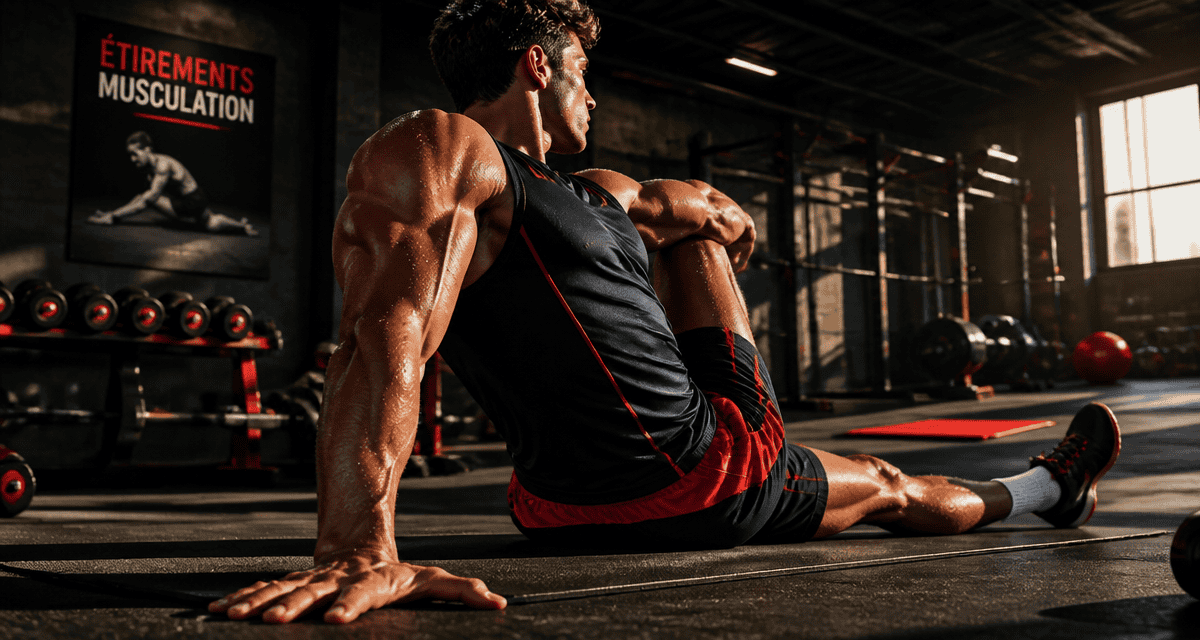 étirements musculation athlète salle