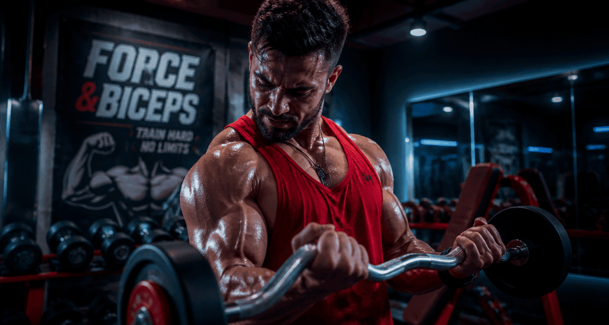 exercice biceps curl barre EZ athlète