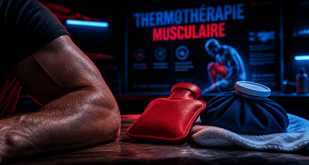 Froid ou chaud sur contracture, bouillotte et glace sur table