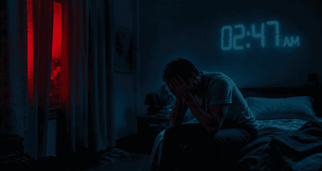 je suis fatigue mais j arrive pas a dormir homme chambre nuit