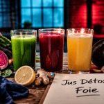 jus detox pour le foie verres et ingrédients frais