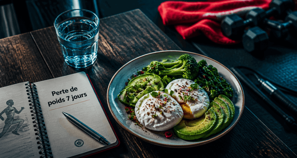 perdre poids 1 semaine assiette légumes carnet sport