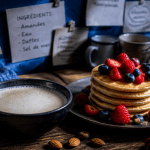 bol de lait végétal et pancakes sans proteine du lait de vache