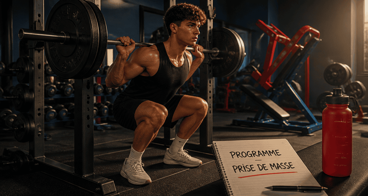 programme prise de masse debutant squat jeune homme
