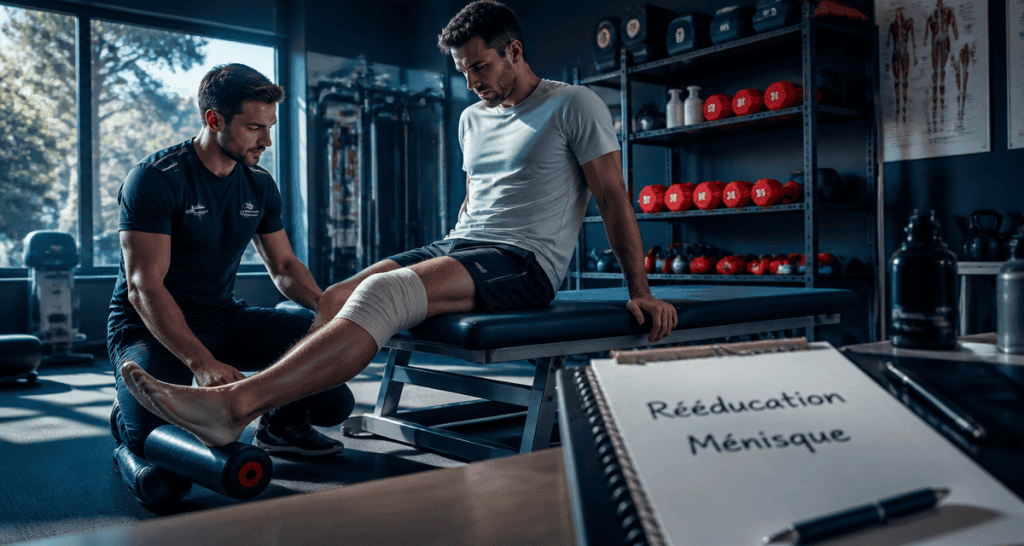 Rééducation ménisque non opéré exercice quadriceps