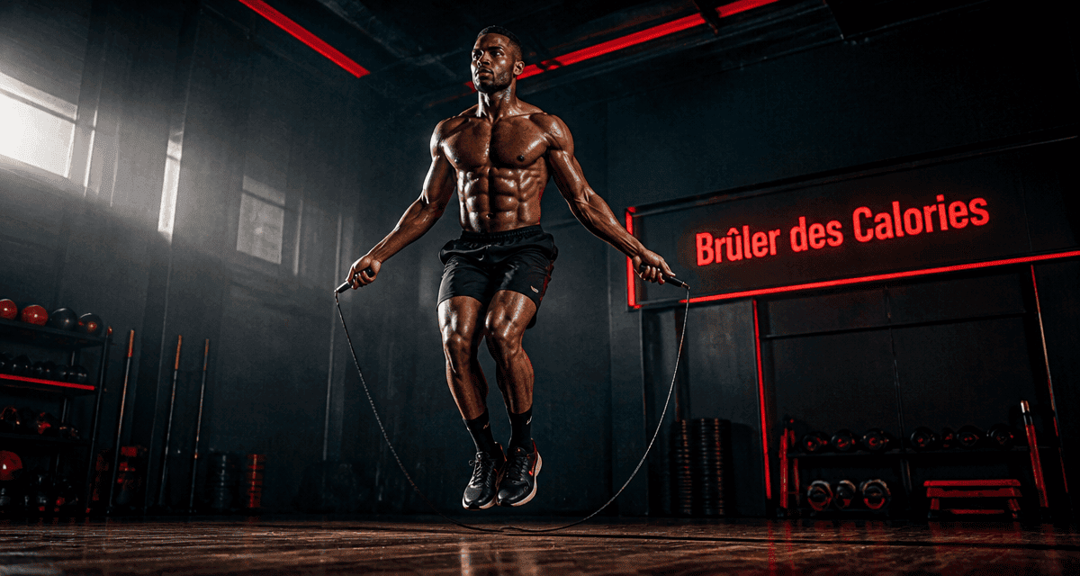 saut a la corde et perte de poids homme sportif