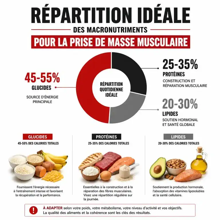 Répartition des macronutriments pour une prise de masse musculaire efficace