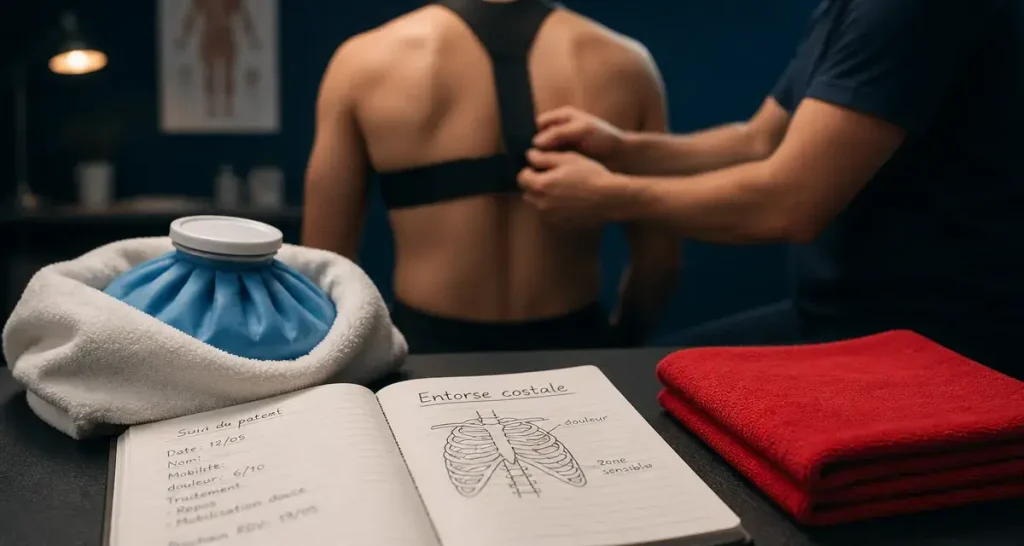 Entorse costale : combien de temps pour guérir (poche de glace et suivi)