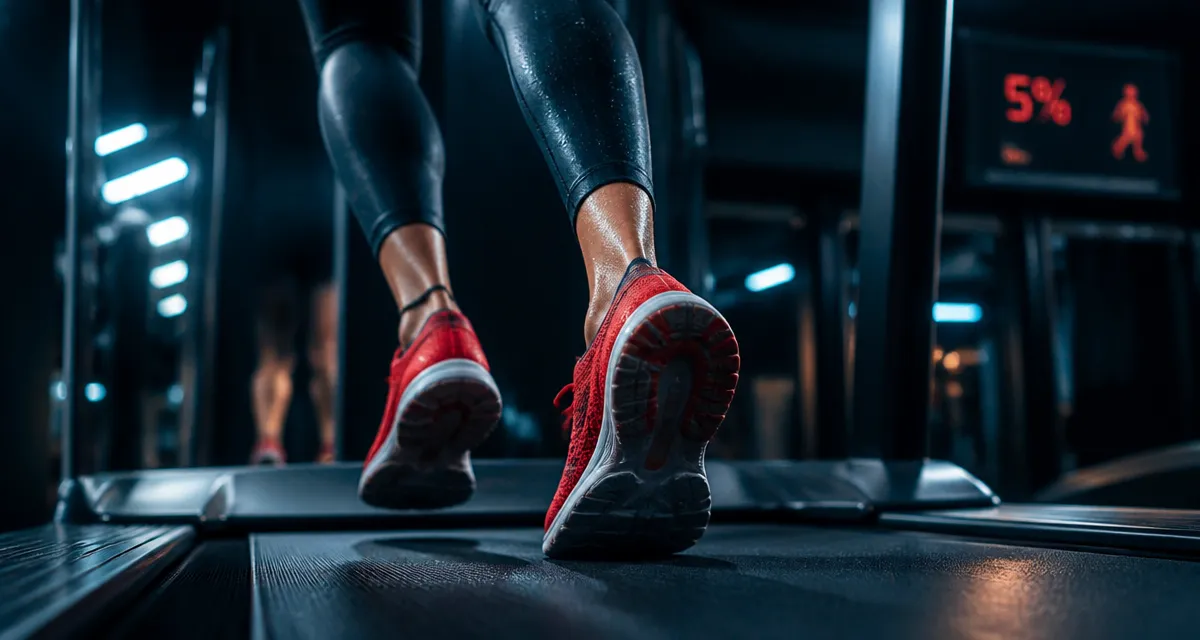 Est ce que courir muscle les fessiers : jambes en foulée sur tapis de course