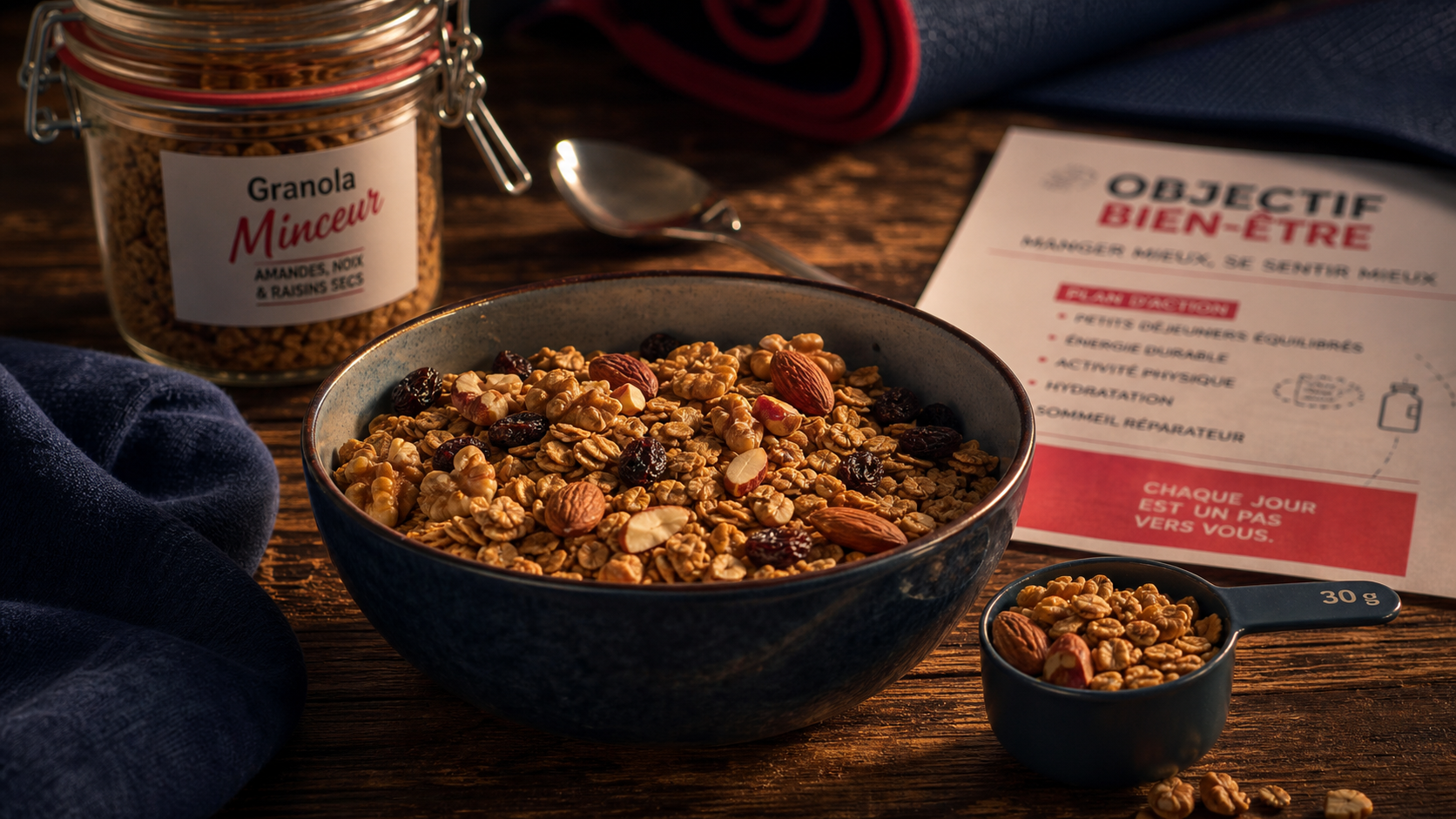 Les fruits secs font ils grossir ? Dose de 30 g de granola aux amandes