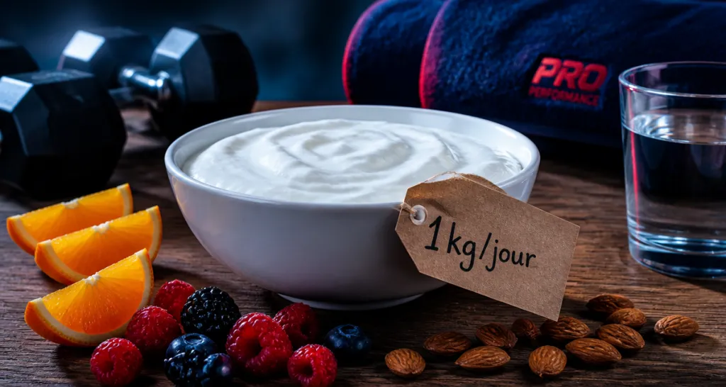 manger 1kg de fromage blanc par jour, image sportive et équilibrée