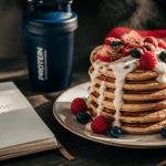 pancake regime protéiné avec fruits rouges et Skyr