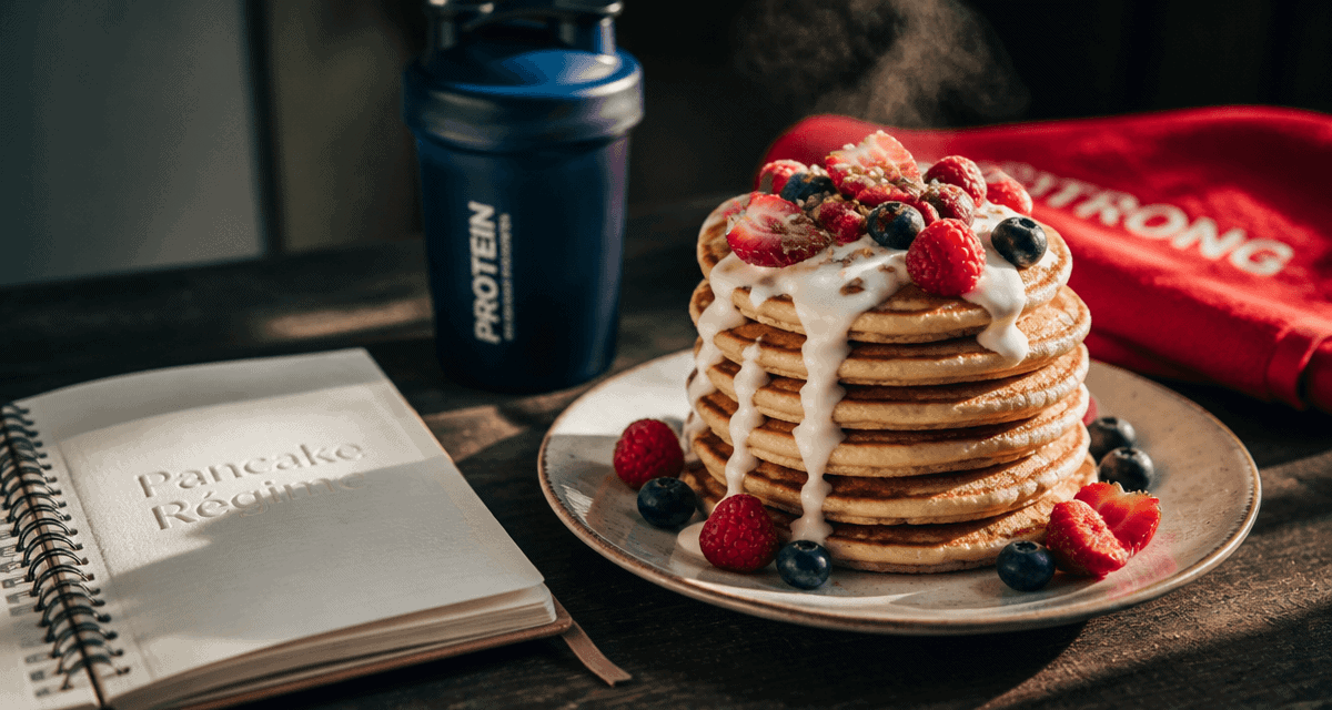 pancake regime protéiné avec fruits rouges et Skyr