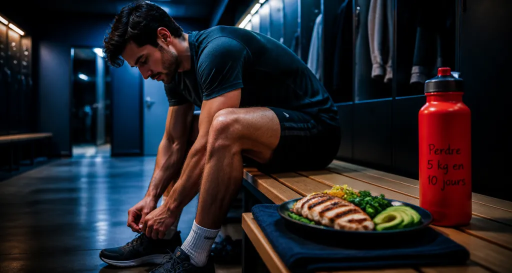 perdre 5 kg en 10 jours vestiaire sportif assiette équilibrée