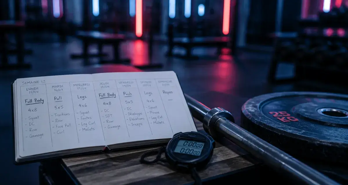 Programme musculation pour une semaine : planning entraînement 3 structures en salle de sport