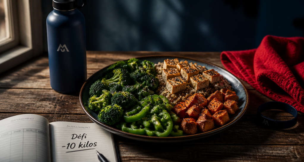 regime vegetarien pour perdre 10 kilos assiette legumes tofu